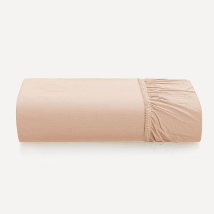 Lençol de Elástico Avulso King 200 Fios 100% Algodão Tom Salmão