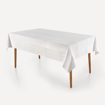 Toalha de Mesa Retangular 8 Lugares Jacquard Fragnani Branco