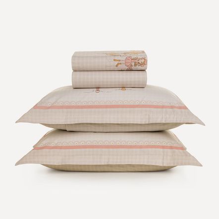 Jogo de Cama Infantil Casal 200 Fios 100% Algodão Daisy