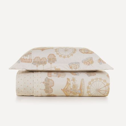 Colcha Solteiro Infantil com Porta Travesseiro 200 Fios 100% Algodão Vick