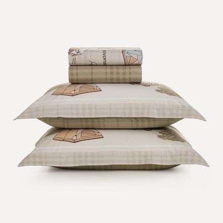 Jogo de Cama Infantil Casal 200 Fios 100% Algodão Aventura