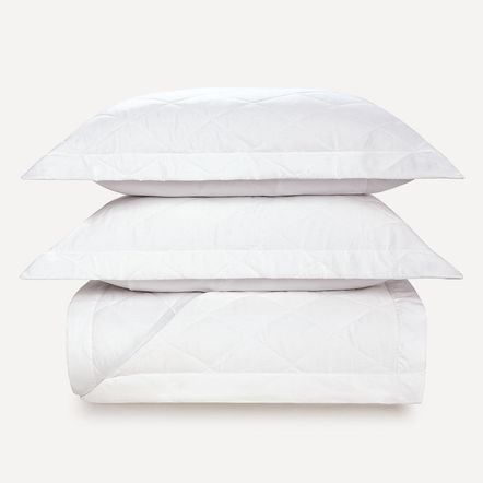 Colcha Super King com 2 Porta-travesseiros 300 Fios Bossa Branco