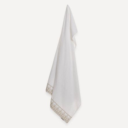 Toalha de Banho com Bordado Fio Penteado Antônia Branco/Fendi
