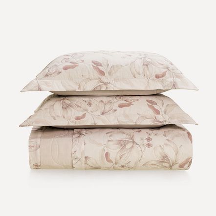 Colcha Casal com 2 Porta-travesseiros 200 Fios 100% Algodão Magnólia