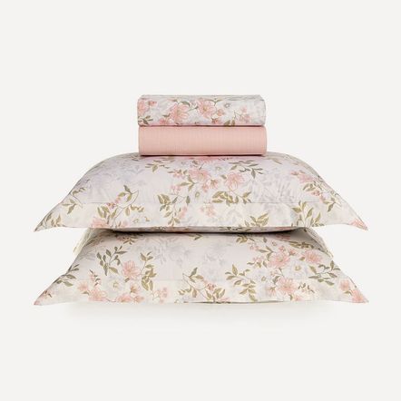 Jogo de Cama Queen 200 Fios Percal 100% Algodão Paloma