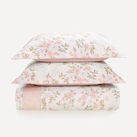 Colcha Queen com 2 Porta-travesseiros 200 Fios 100% Algodão Paloma