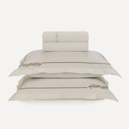 Jogo de Cama King Bordado 200 Fios Percal 100% Algodão Blenda