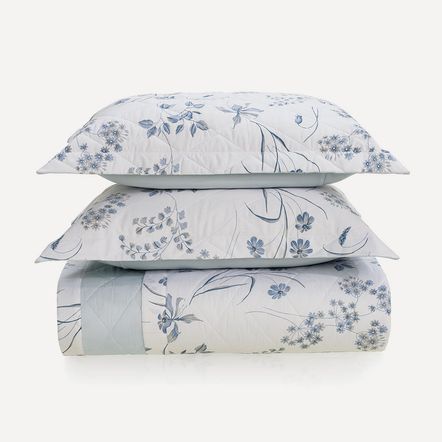 Colcha Queen com 2 Porta-travesseiros Algodão Egípcio 300 Fios Lise