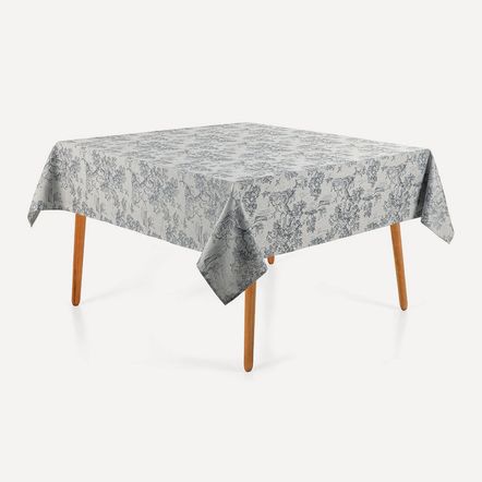 Toalha de Mesa Quadrada 8 Lugares Grazia Cinza