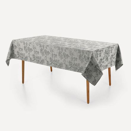 Toalha de Mesa Retangular 12 Lugares Grazia Cinza