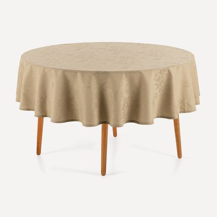 Toalha de Mesa Redonda 6 Lugares Roman Bege