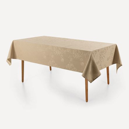 Toalha de Mesa Retangular 12 Lugares Roman Bege