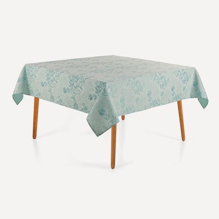 Toalha de Mesa Quadrada 8 Lugares Roman Turquesa