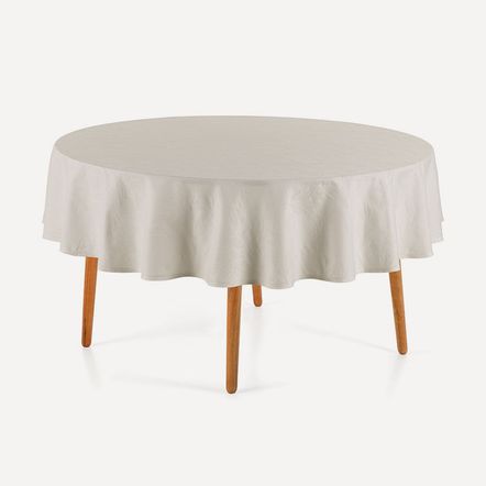 Toalha de Mesa Redonda 4 Lugares Katherine Branco