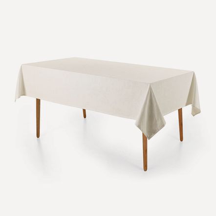 Toalha de Mesa Retangular 6 Lugares Katherine Branco
