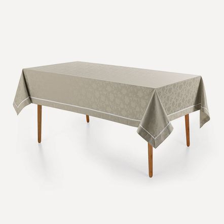 Toalha de Mesa Retangular 8 Lugares Antoni Cinza/Branco
