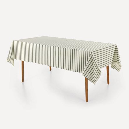 Toalha de Mesa Retangular 12 Lugares Zaira Branco/Verde