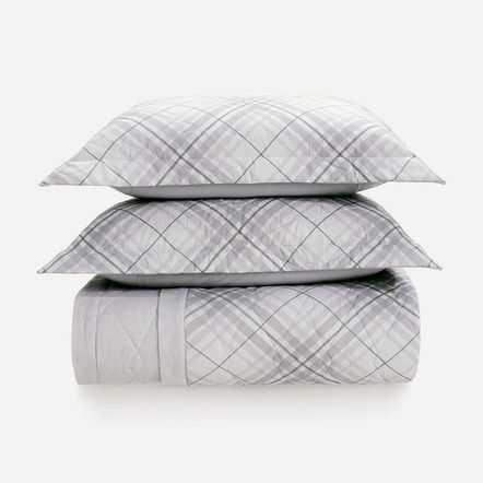 Colcha King com 2 Porta-travesseiros 160 Fios 100% Algodão Pierre