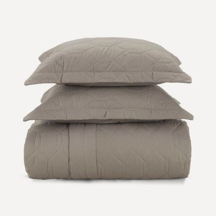 Cobre Leito King Karsten com 2 Porta Travesseiros 180 Fios Percal Liss Taupe