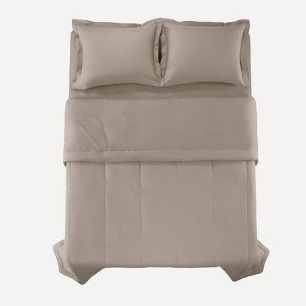 Edredom Casal Karsten 180 Fios Percal 100% Algodão Liss Taupe