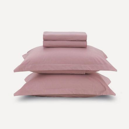 Jogo de Cama Queen Karsten 180 Fios Percal 100% Algodão Liss Rosa