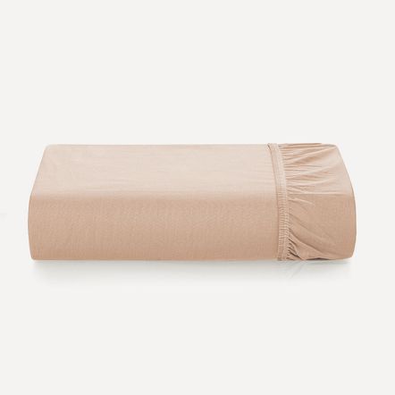 Lençol de Elástico Avulso Solteiro King 200 Fios 100% Algodão Tom Rosé