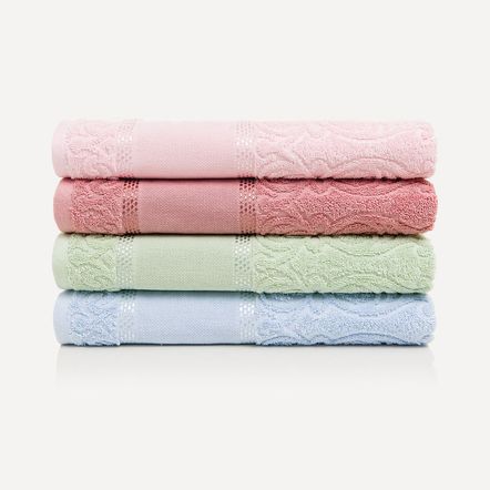 Toalha de Banho para Bordar Karsten Melina II Rosa Quartzo