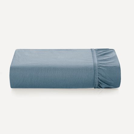 Lençol de Elástico Avulso Queen 300 Fios 100% Algodão Bossa Índigo