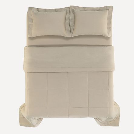 Edredom Queen 300 Fios 100% Algodão Bossa Areia