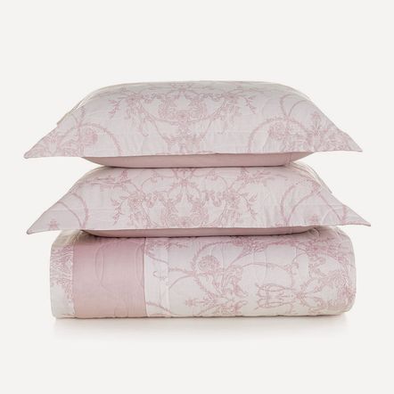 Colcha Casal com 2 Porta Travesseiros 100% Algodão Prisma