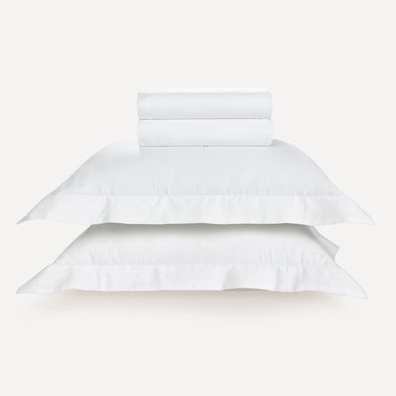 Jogo de Cama Queen Karsten 270 Fios Cetim 100% Algodão Domos Branco