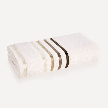 Toalha de Banho Karsten Fio Penteado Lumina Ivory/ Marrom