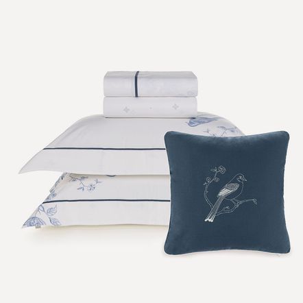 Jogo de Cama King com Capa de Almofada 200 Fios 100% Algodão Dora