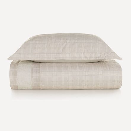 Colcha Solteiro com Porta Travesseiro 200 Fios 100% Algodão Mabel