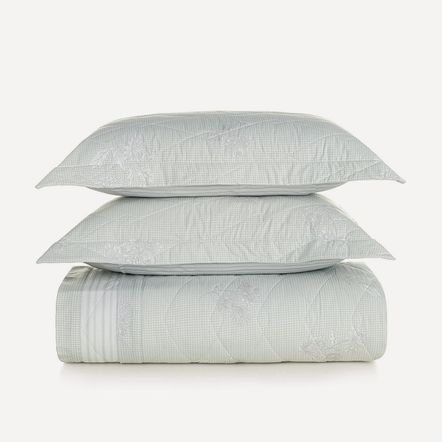 Colcha Casal com 2 Porta Travesseiros 200 Fios 100% Algodão Dália