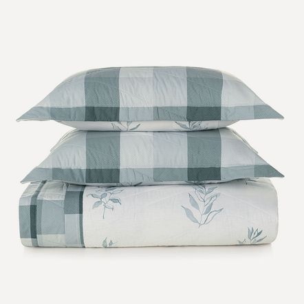 Colcha Casal com 2 Porta Travesseiros 200 Fios 100% Algodão Lacerda