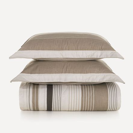 Colcha Queen com 2 Porta Travesseiros 200 Fios 100% Algodão Damier