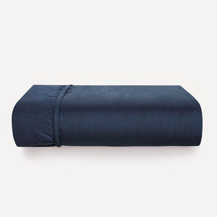 Lençol Avulso com Elástico Casal 270 Fios Cetim 100% Algodão Domos Marinho