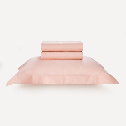 Jogo de Cama Solteiro Karsten 270 Fios Cetim 100% Algodão Domos Rosa