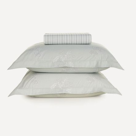 Lençol King com Elástico e Fronhas 200 Fios 100% Algodão Dália