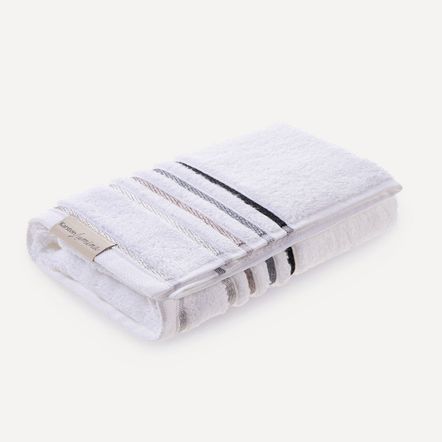 Toalha de Lavabo/Visita Karsten Fio Penteado Lumina Branco/ Cinza