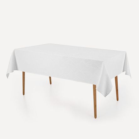 Toalha de mesa Retangular Karsten 8 lugares Sempre Limpa Herbare Branco