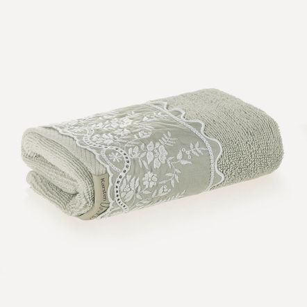 Toalha de Lavabo/Visita Fio Penteado 100% Algodão Antônia Bruma/Mineral