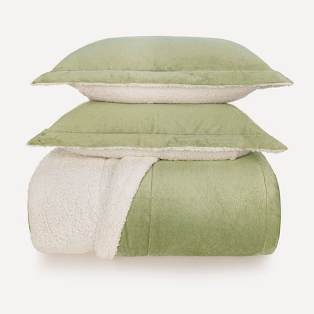 Edredom de Microfibra Queen Karsten com Porta Travesseiro Sonata Oliva