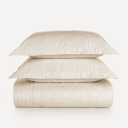 Colcha Queen com 2 Porta Travesseiros  300 Fios 100% Algodão Elisa