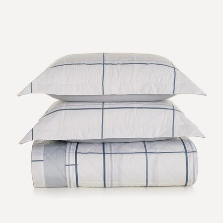 Colcha Casal com 2 Porta Travesseiros 300 Fios 100% Algodão Conrado