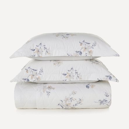 Colcha Queen com 2 Porta Travesseiros 300 Fios 100% Algodão Lucille