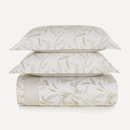 Colcha Queen com 2 Porta Travesseiros 300 Fios 100% Algodão Dimitri