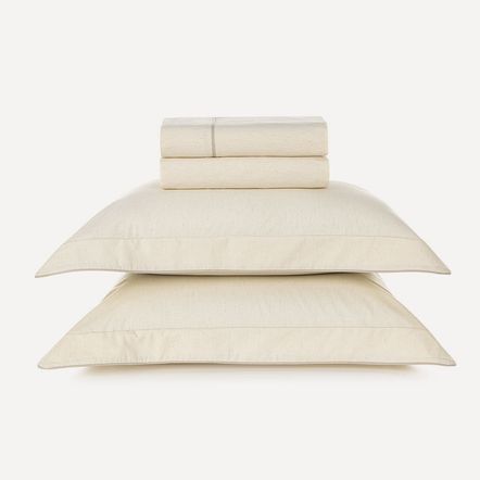 Jogo de Cama King de Viscolinho Sândalo Linho/Grão