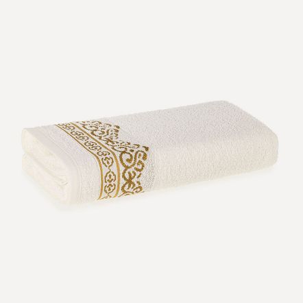 Toalha de Rosto Fio Cardado Mayan Ivory/Dourado